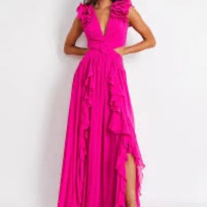 Patbo Pink Flutter Sleeve Maxi size 10